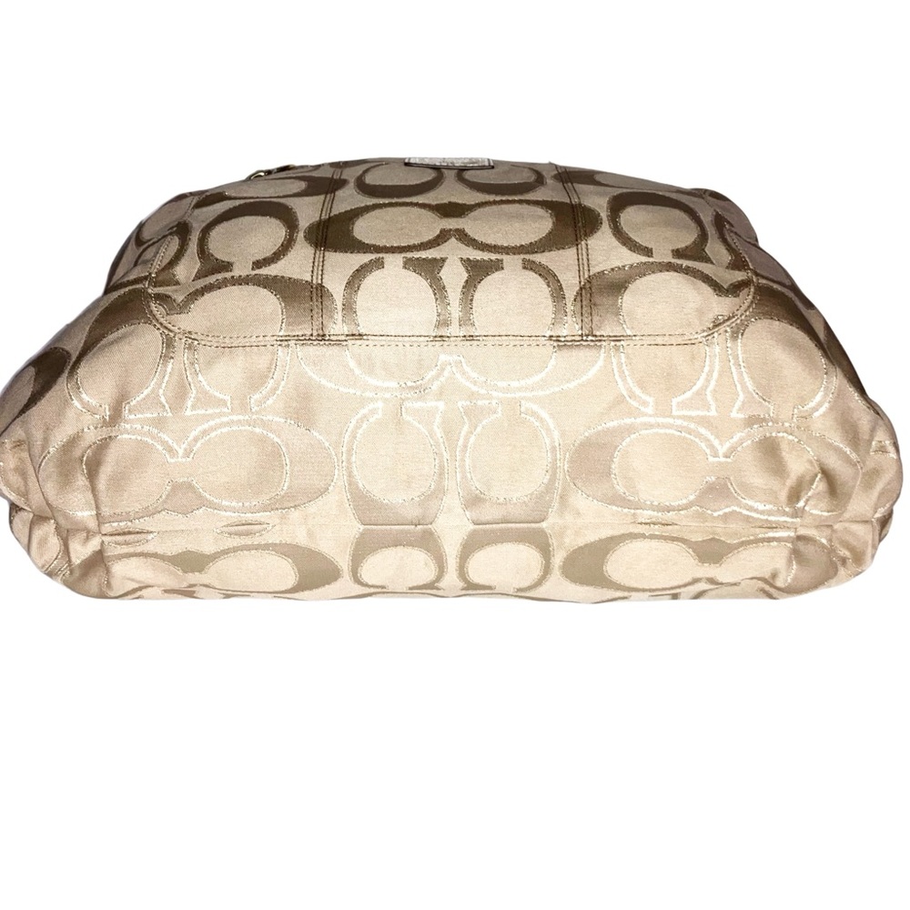 VTG Y2K COACH Poppy Glam Tote Bag in Gold Metallic Beige Clear Hang Tag 17890 - Picture 3 of 16